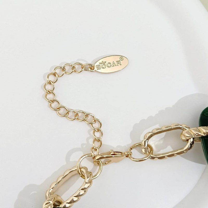 Bocar Statement Chunky Acrylic Cuban Choker Necklace Fashion Bib Collar Chain Necklace for Women(NK-10666) - Image 5